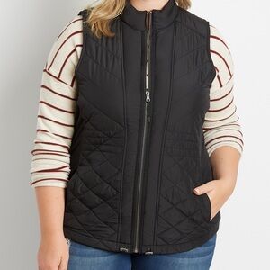 Maurices Black Quilted Vest